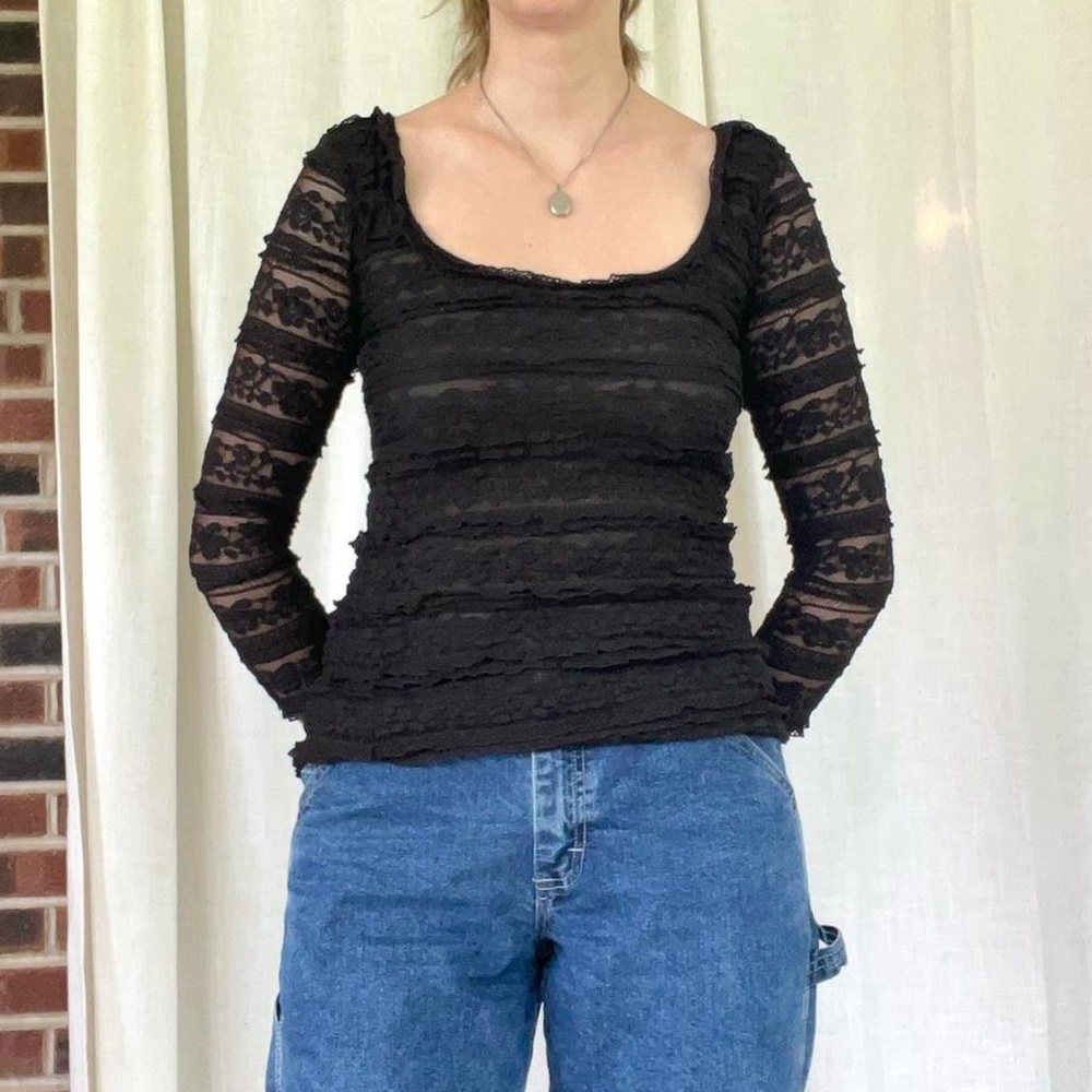 Vintage Max Studio Black Lace Top